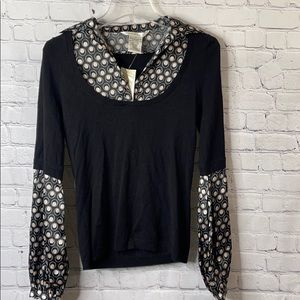 Max Studio sweater top sz small black/blush